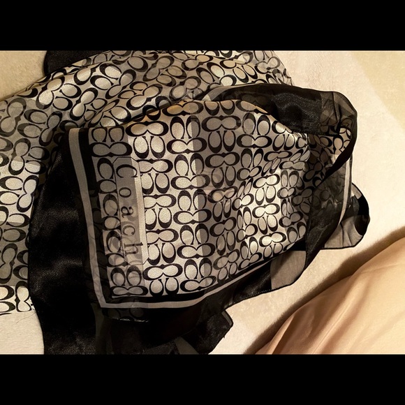 Coach Large Silk Wrap Scarf - Picture 5 of 5
